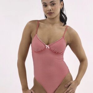 Women’s No Boundaries Red Striped Swimsuit